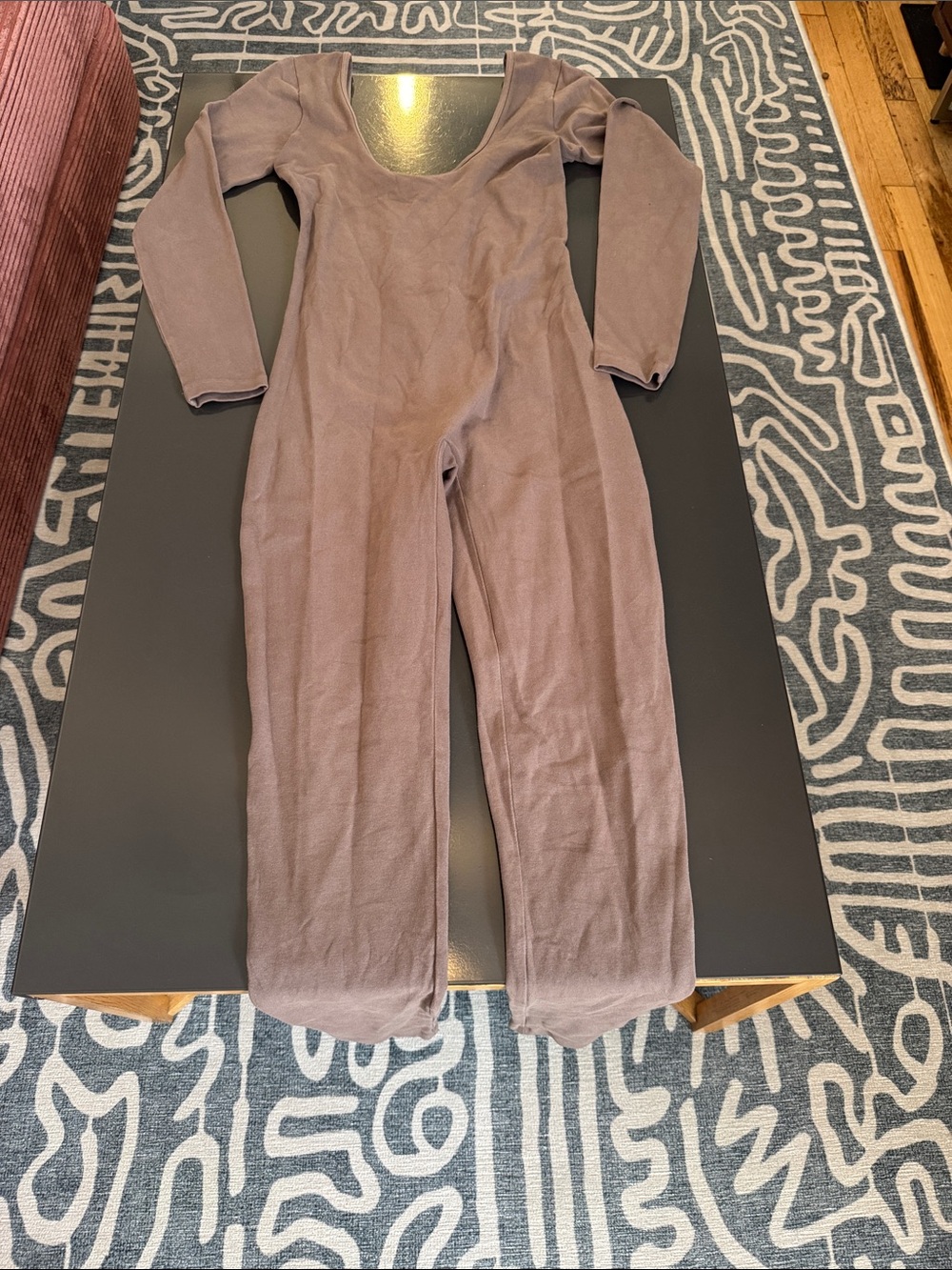 LA Apparel Dance Jumpsuit in Dusty Taupe